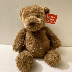 Gotta Getta Gund Beanbottom Plush Teddy Bear Brown Stuffed Animal Toy